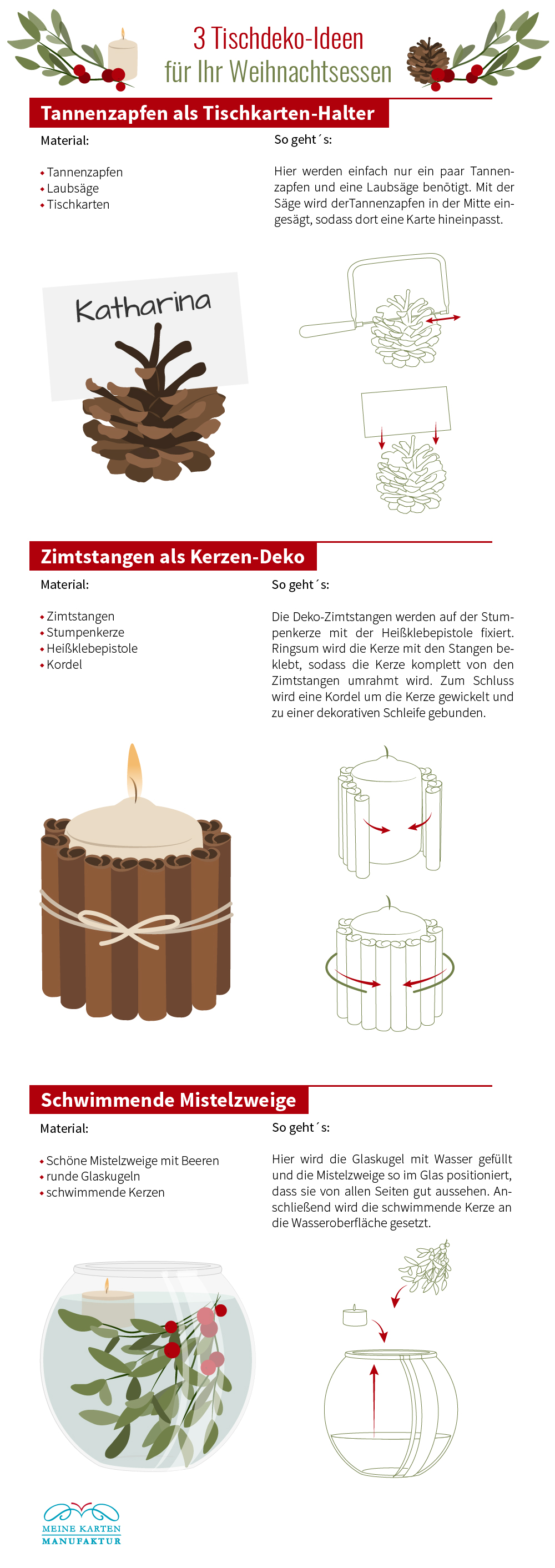 Tischdeko zu Weihnachten