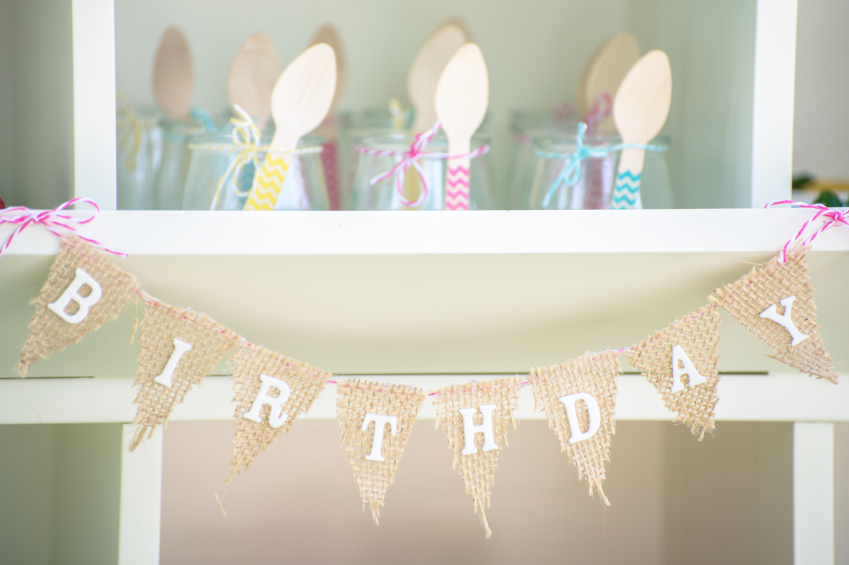Birthday burlap banner