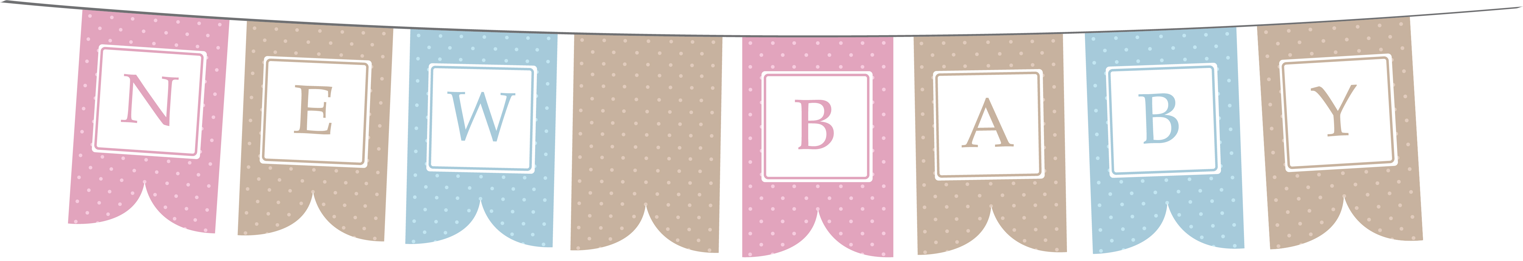 Kostenloser Download: Wimpelkette für die Baby-Shower