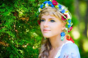 Blumenkranz im ländlichen Stil