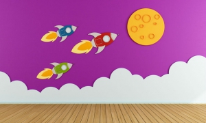 Wanddeko Weltraumparty Kindergeburtstag