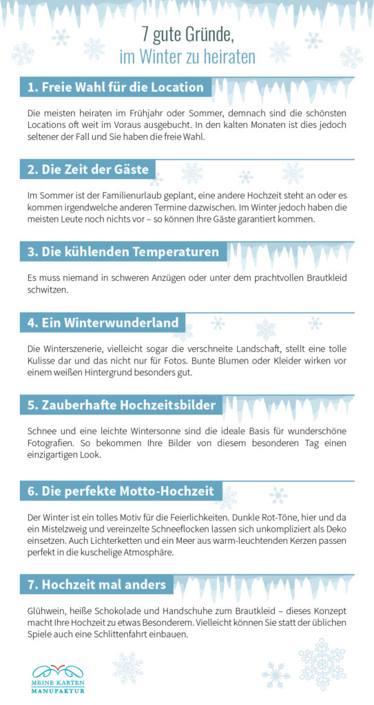 7 Gründe für die Winterhochzeit